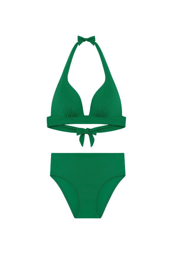 PAIN de SUCRE Women Donia Push-up Triangle Top and Tobago High-Waisted Bikini Bottom