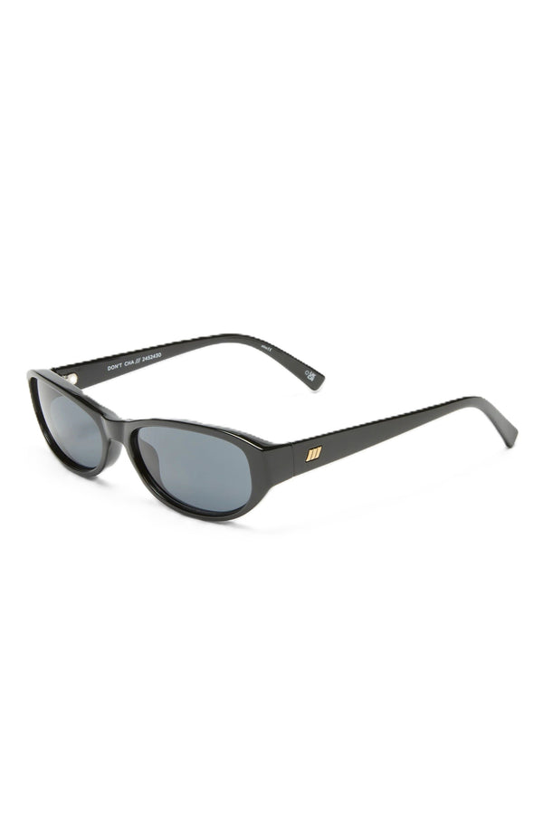 LE SPECS Unisex Don't Cha Black Oval Sunglasses