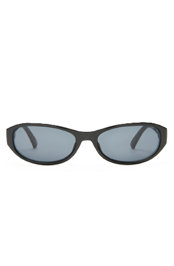 LE SPECS Unisex Don't Cha Black Oval Sunglasses