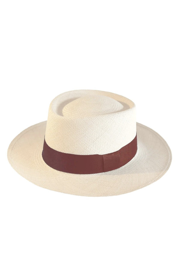 RONNEL Unisex Dumont White with Brown Band Hat