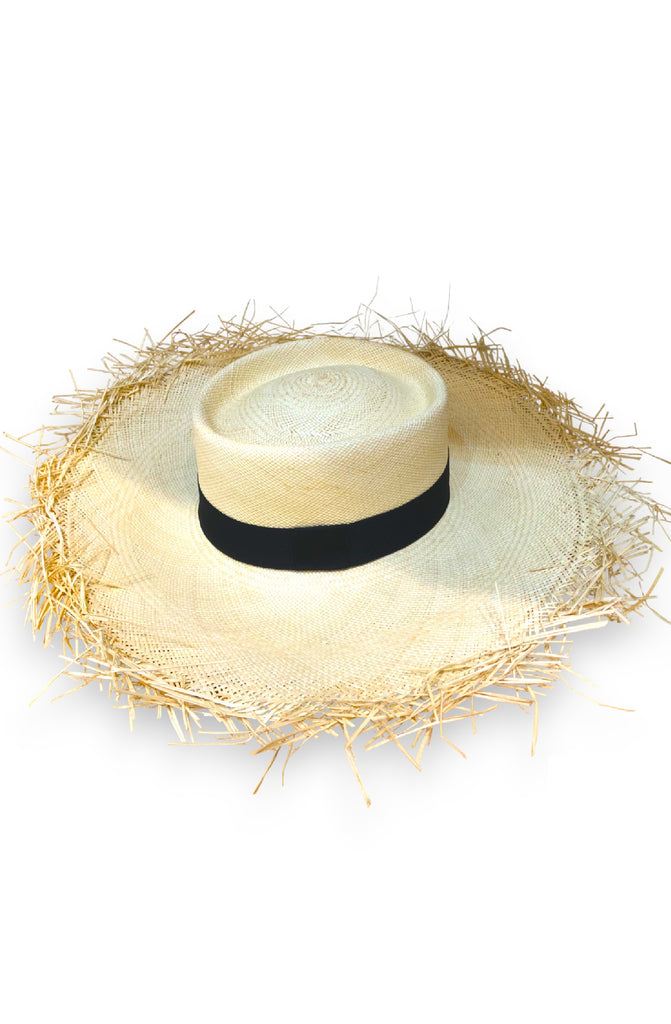 RONNEL Dumont Frayed Hat with Black Band