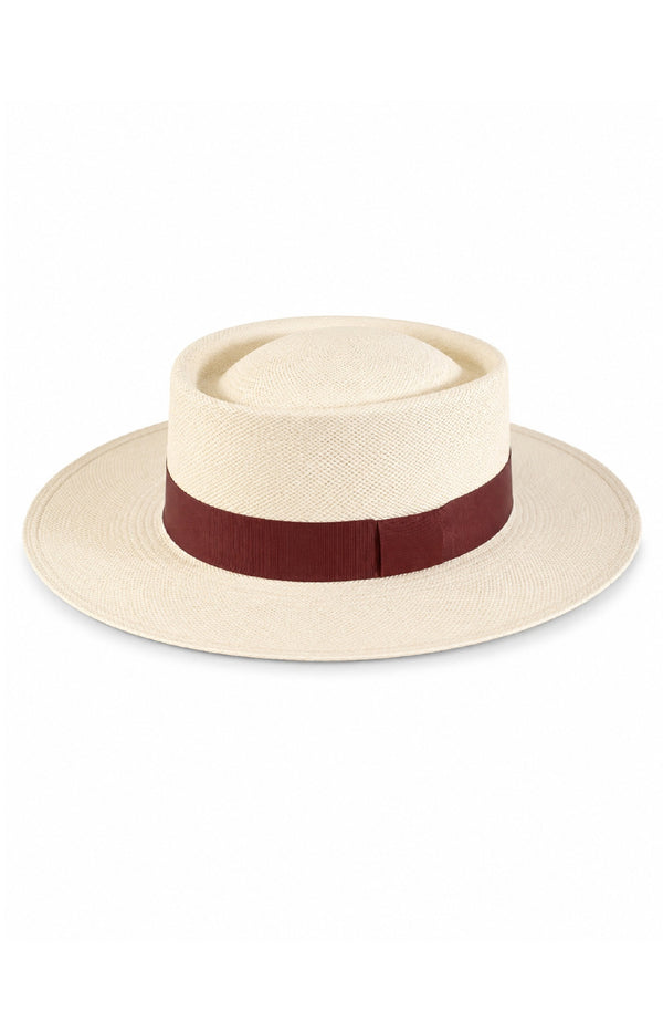 RONNEL Unisex Dumont White with Brown Band Hat