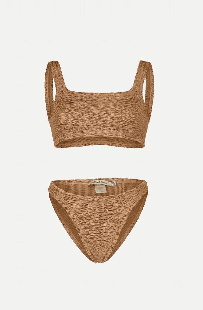 PARAMIDONNA Women Emily Camel Sporty Bustier Bikini