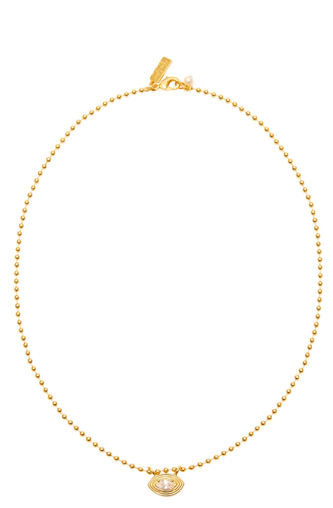 THALIS CHAIN Women Evil Eye Pendant On Ball Chain- CZ