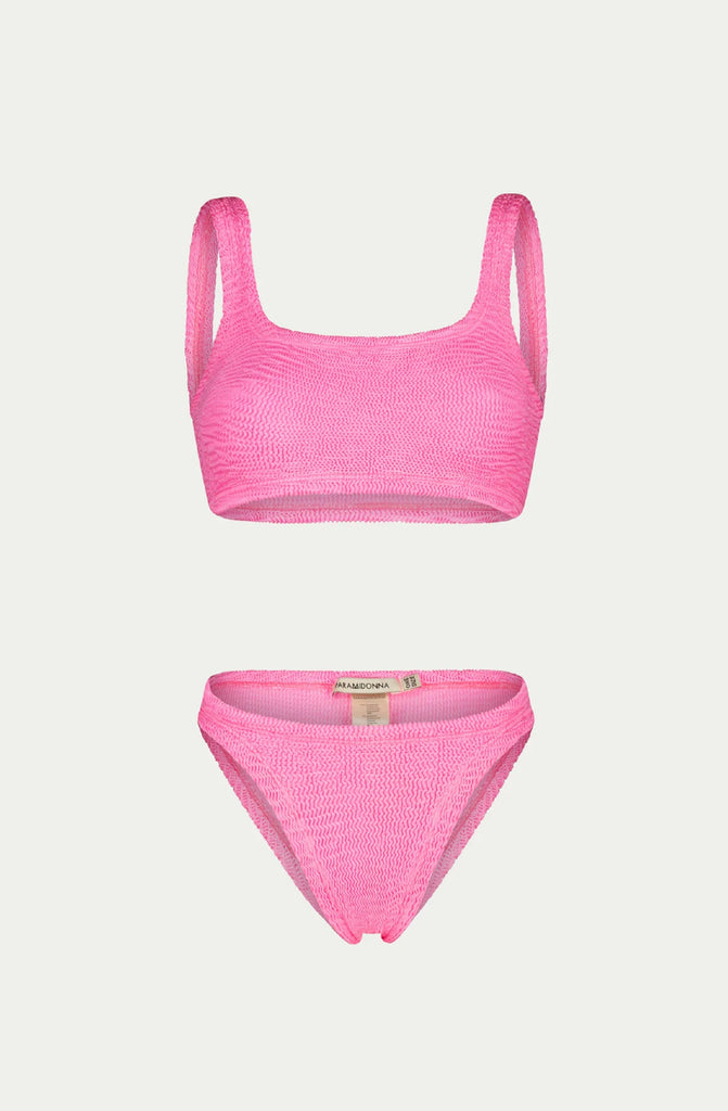 PARAMIDONNA Women Emily Bubblegum Sporty Bustier Bikini