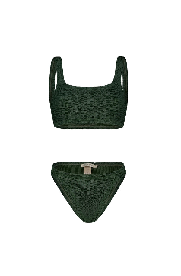 PARAMIDONNA Women Emily Forest Green Sporty Bustier Bikini