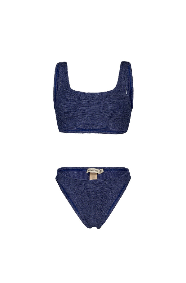 PARAMIDONNA Women Emily Navy Lurex Sporty Bustier Bikini
