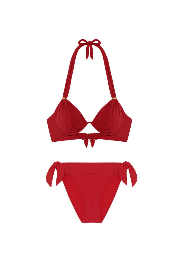 PAIN de SUCRE Women Fabia Underwired Top and Diva Tie-Waist Bikini Bottom
