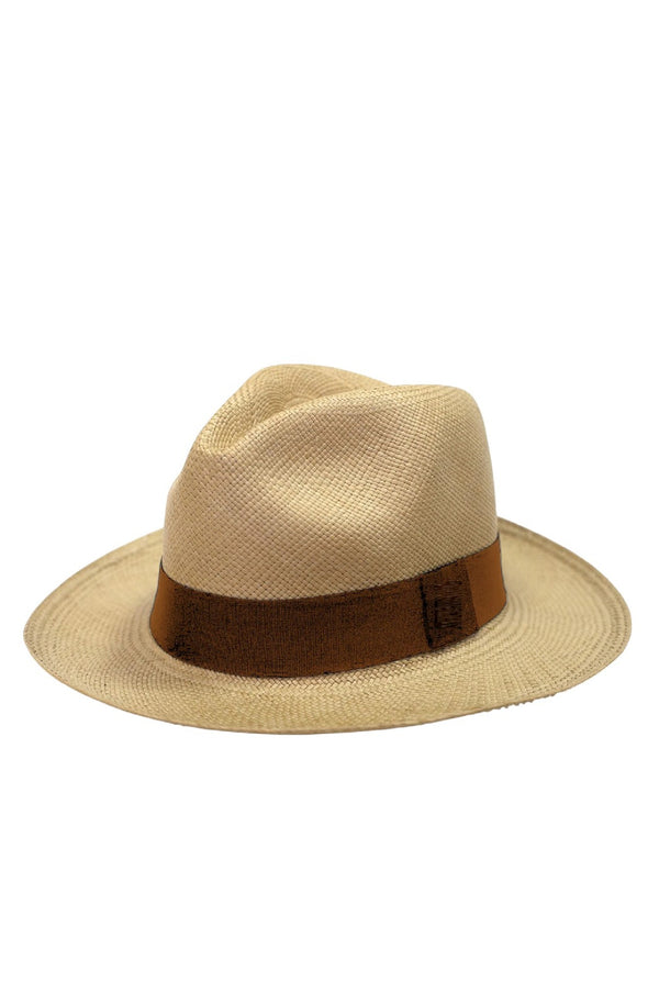 RONNEL Unisex Fedora Beige with Brown Band Hat