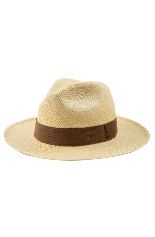 RONNEL Unisex Fedora Natural with Brown Band Hat
