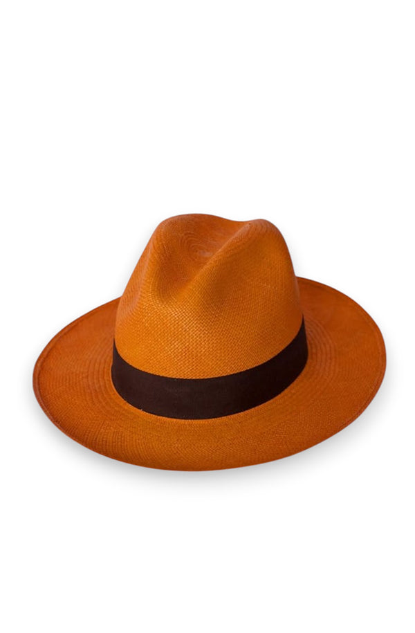 RONNEL Men Fedora Orange with Black Band Hat