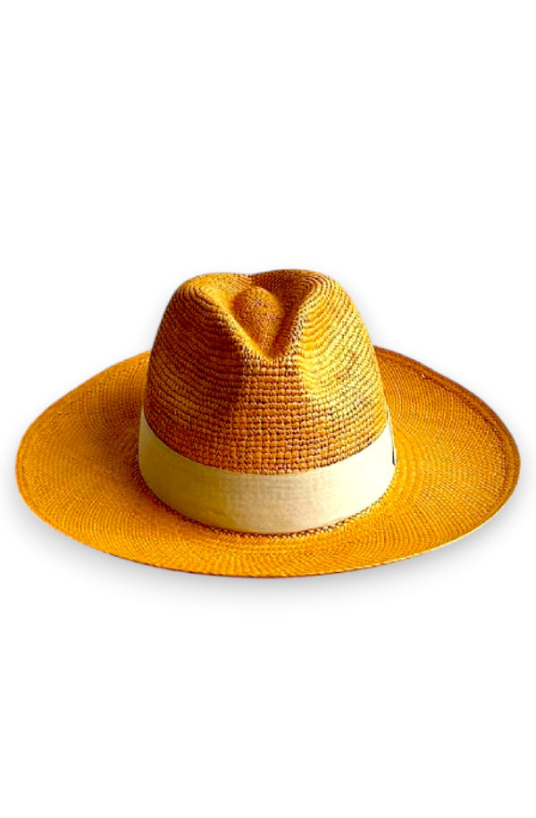 RONNEL Unisex Fedora Orange With Grey Band Hat