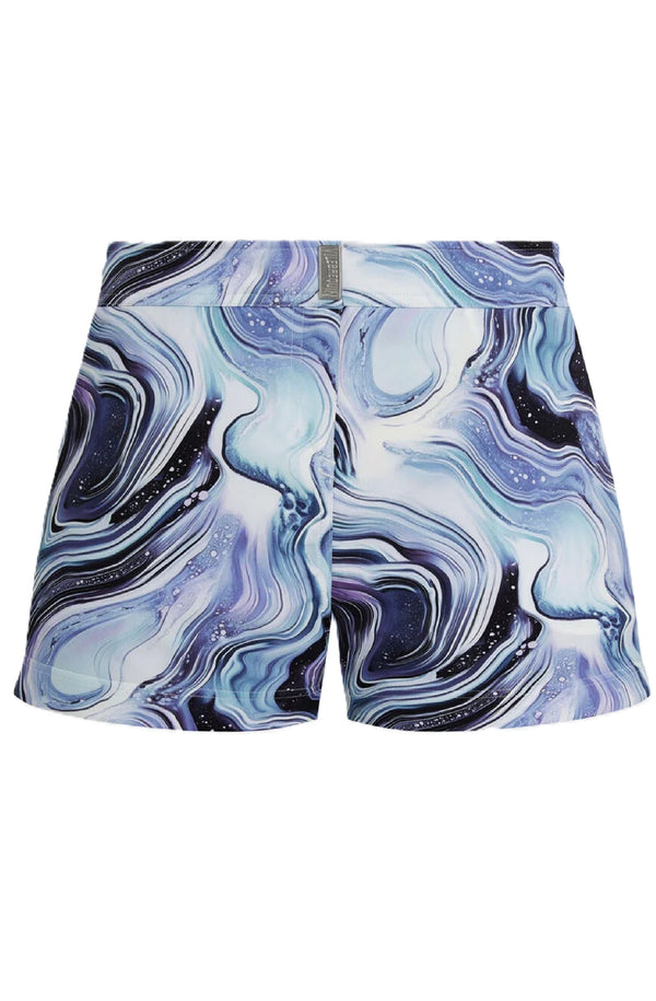 VILEBREQUIN Women Flat belt Stretch Swim Shorts Marble
