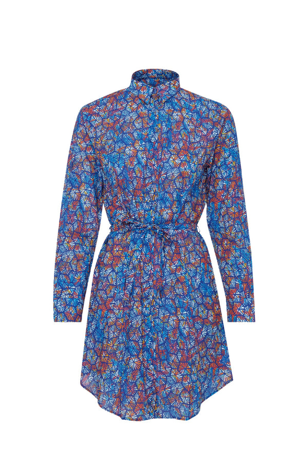 VILEBREQUIN Women Cotton Voile Shirt Dress Carapaces Multicolored