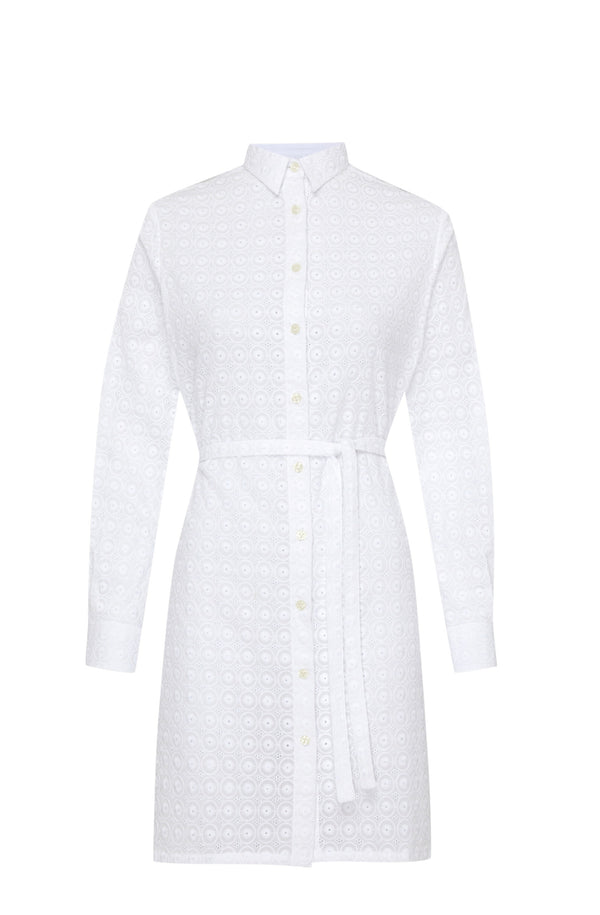 VILEBREQUIN Women Cotton Shirt Dress Broderie Angaise