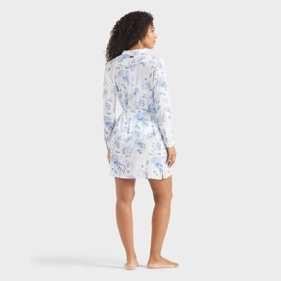 VILEBREQUIN Women Viscose Shirt Dress Medusa and Shells