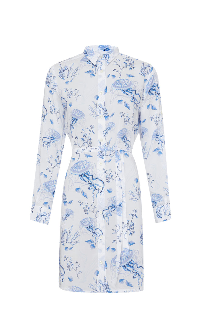 VILEBREQUIN Women Viscose Shirt Dress Medusa and Shells