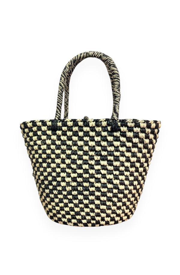 RONNEL Women Toquilla Frayed Straw Black Bag