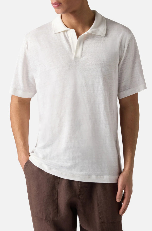 MC2 SAINT BARTH Men Linen Polo Shirt White