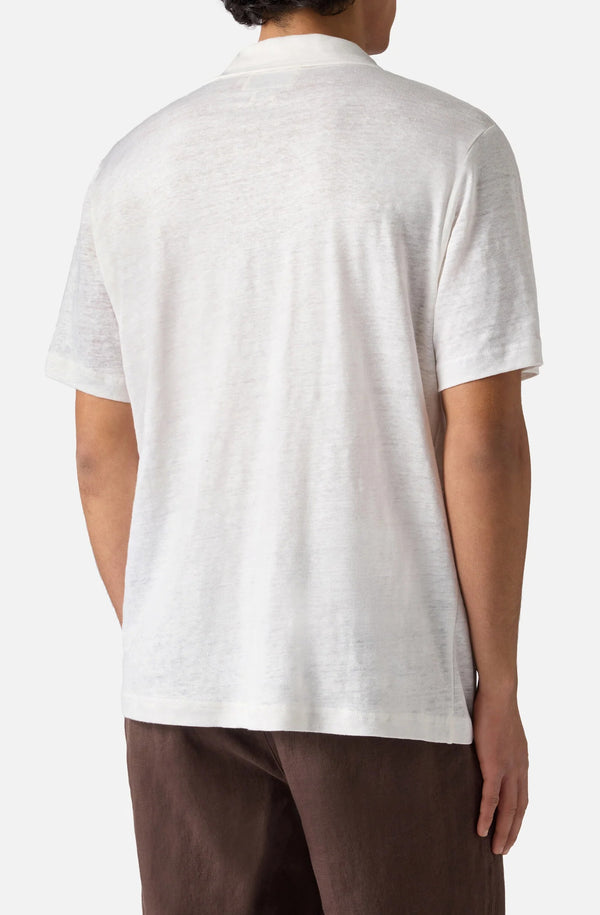 MC2 SAINT BARTH Men Linen Polo Shirt White