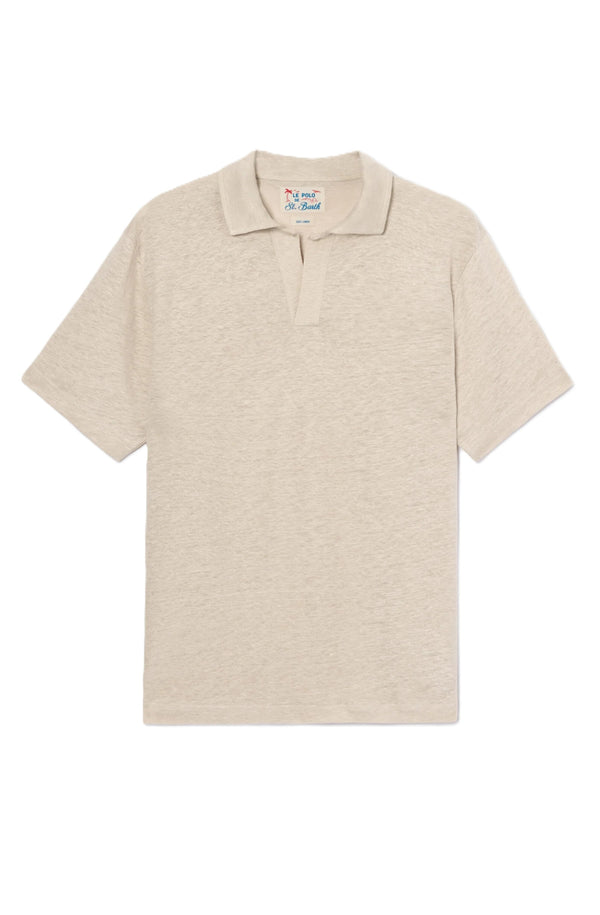 MC2 SAINT BARTH Men Linen Polo Shirt Fraser Beige