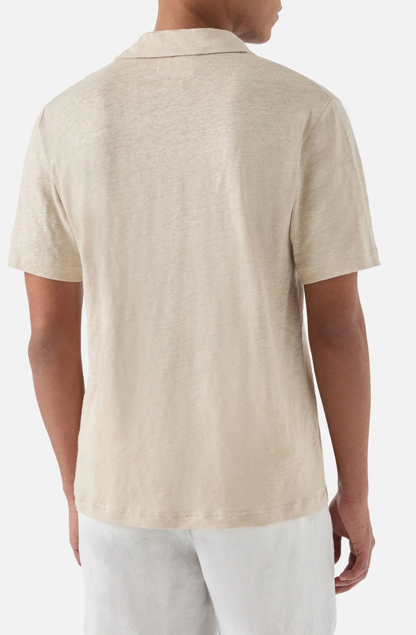 MC2 SAINT BARTH Men Linen Polo Shirt Fraser Beige