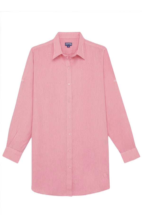 VILEBREQUIN Women Linen Dress Shirt Solid
