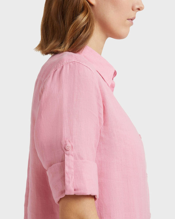 VILEBREQUIN Women Linen Dress Shirt Solid