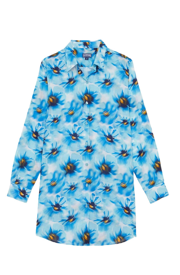 VILEBREQUIN  Women Cotton Voile Shirt Dress Poppies