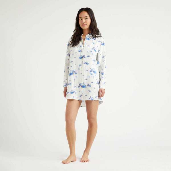 VILEBREQUIN Women Linen Shirt Dress Herbier