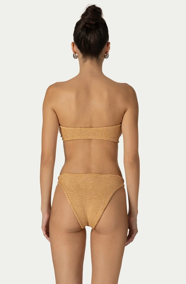 PARAMIDONNA Women Frida Peach Lurex Bandeau Bikini
