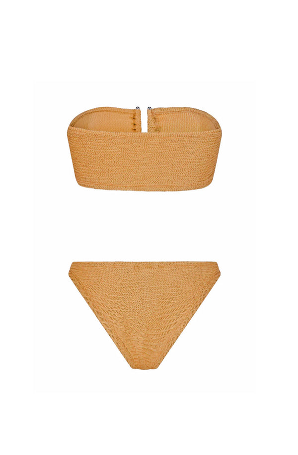 PARAMIDONNA Women Frida Peach Lurex Bandeau Bikini
