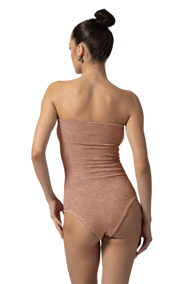 PARAMIDONNA Women Frida Rose Beige Bandeau One-Piece Swimsuit