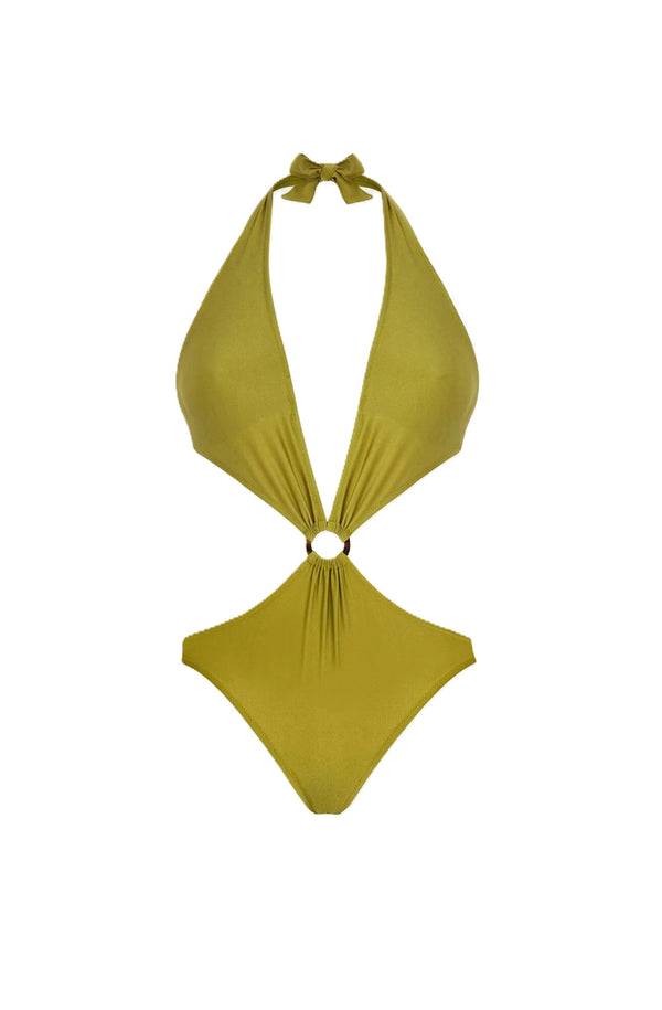 VILEBREQUIN Women Solid Stretch Shiny Trikini One-Piece Swimsuit