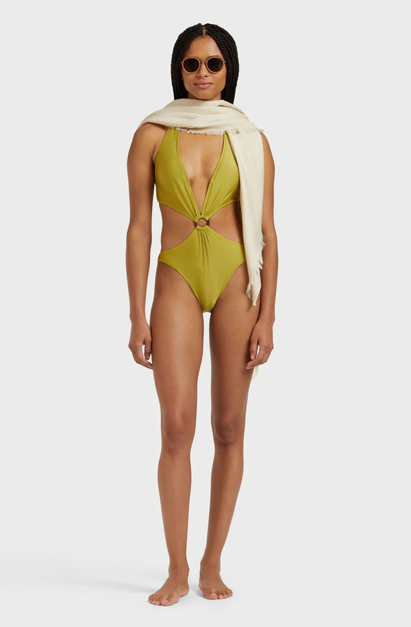 VILEBREQUIN Women Solid Stretch Shiny Trikini One-Piece Swimsuit