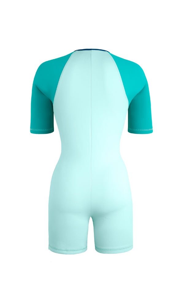VILEBREQUIN Women Short Rashguard One-Piece Swimsuit Tricolore