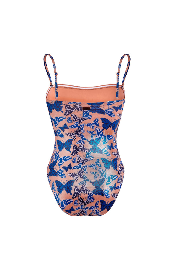 VILEBREQUIN Women Bustier One-Piece Swimsuit Disco Butterfly