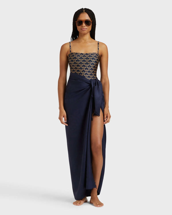 VILEBREQUIN Women Bustier One-Piece Swimsuit Turtles Chain