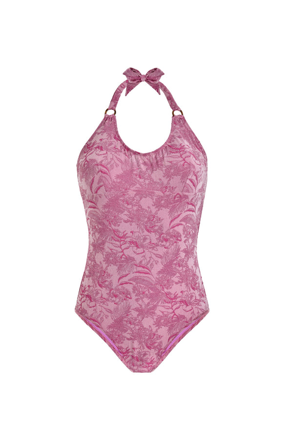 VILEBREQUIN Women Halter One-Piece Swimsuit Jacquard Floral