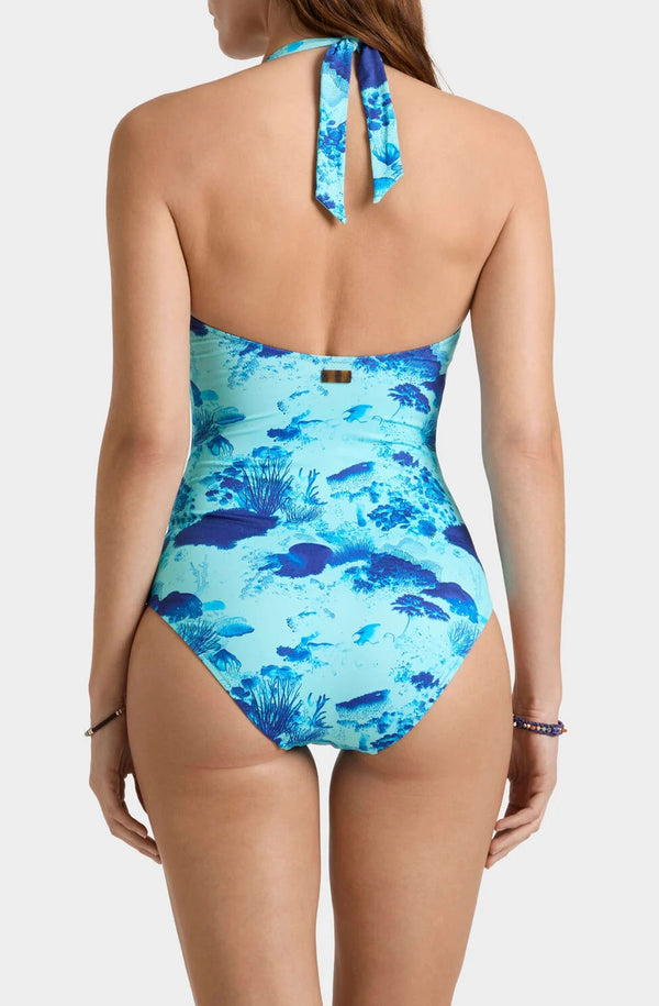 VILEBREQUIN Women Halter One-piece Swimsuit Coral Reef