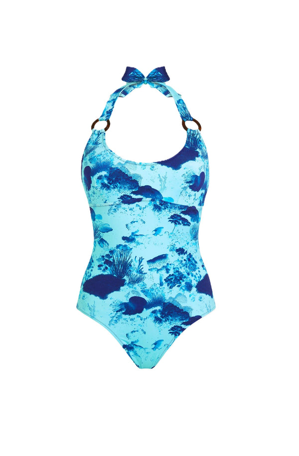 VILEBREQUIN Women Halter One-piece Swimsuit Coral Reef