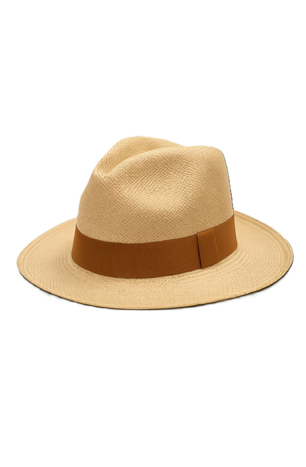 RONNEL Unisex Fedora Beige with Brown Band Hat