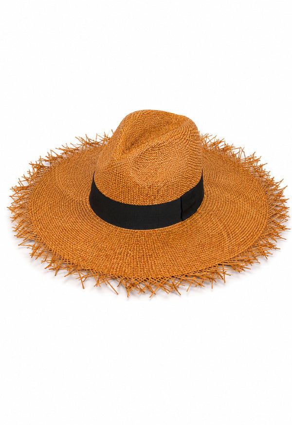 RONNEL Women Fedora Brown with Brayed Brim Hats
