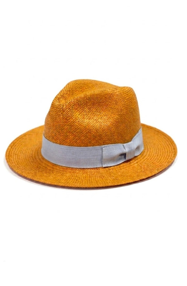 RONNEL Unisex Fedora Orange With Grey Band Hat