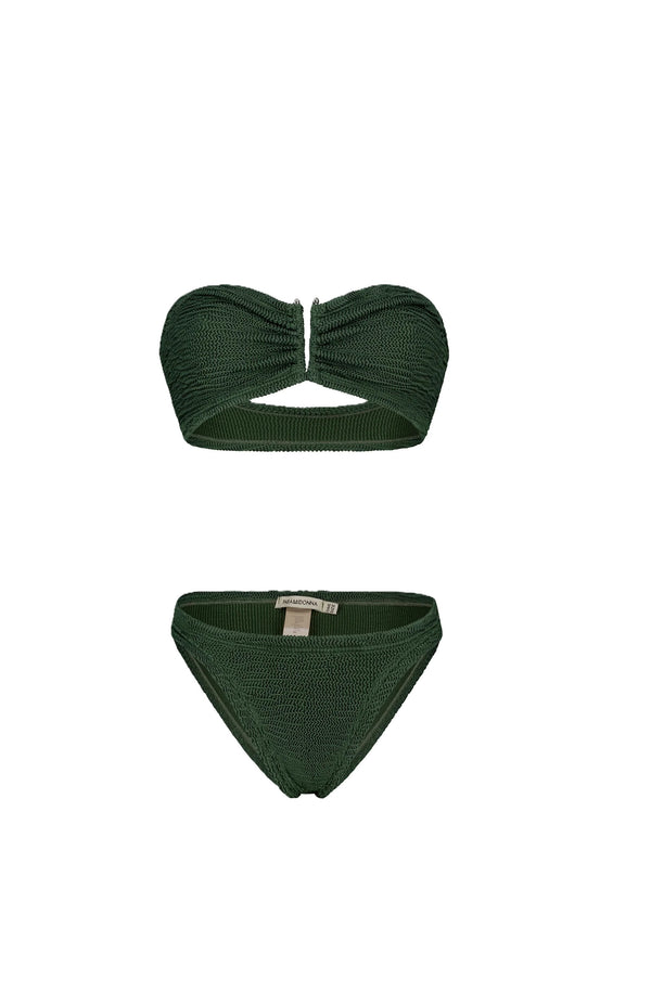 PARAMIDONNA Women Frida Forest Green Bandeau Bikini
