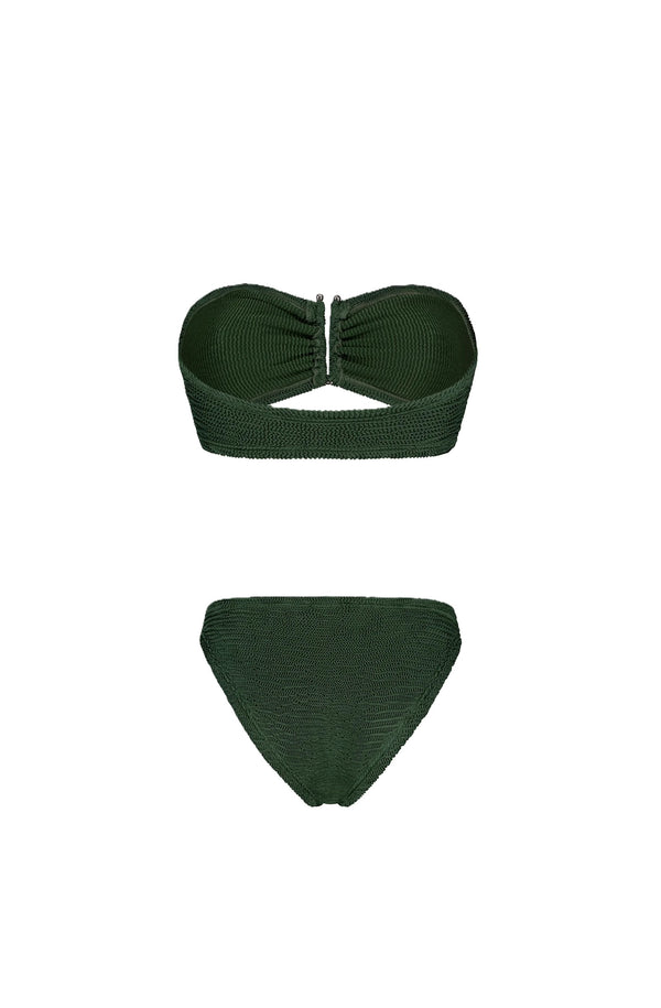 PARAMIDONNA Women Frida Forest Green Bandeau Bikini