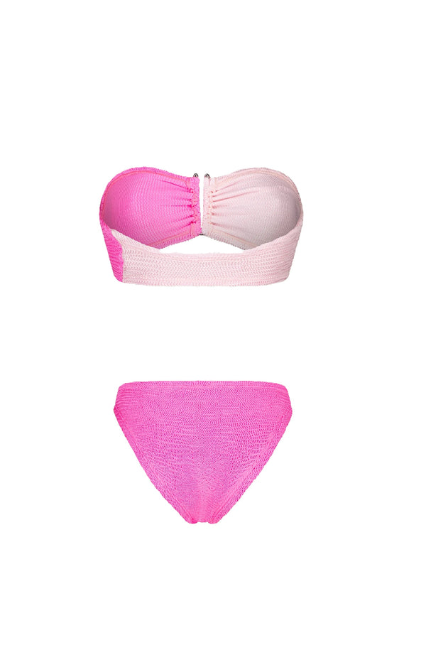 PARAMIDONNA Women Frida Pink Cake Flamingo Bandeau Bikini