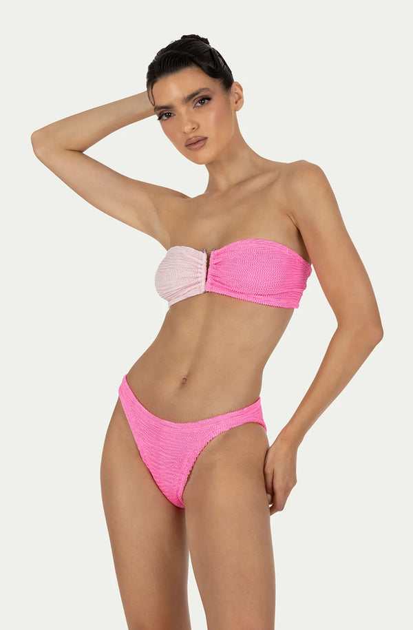 PARAMIDONNA Women Frida Pink Cake Flamingo Bandeau Bikini