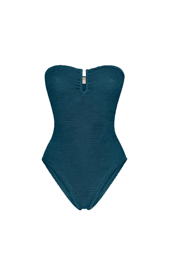 PARAMIDONNA Women Frida Midnight Blue Bandeau One-Piece Swimsuit