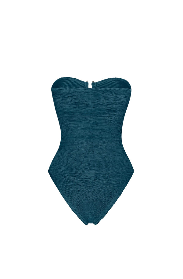PARAMIDONNA Women Frida Midnight Blue Bandeau One-Piece Swimsuit